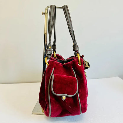 Y2k Juicy Couture "Juicy is for Life" Ring Bling Velour Shoulder Bag Rare
