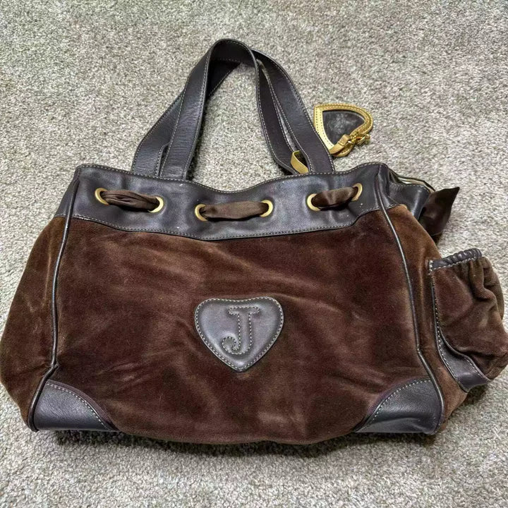 Vintage Y2K Juicy Couture Velour Bag Velvet Purse Daydreamer Brown Royal Juicy