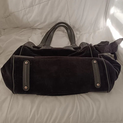 Juicy Couture Daydreamer Scottie Dog Rhinestone Black Tote Bag Purse Vintage Bow