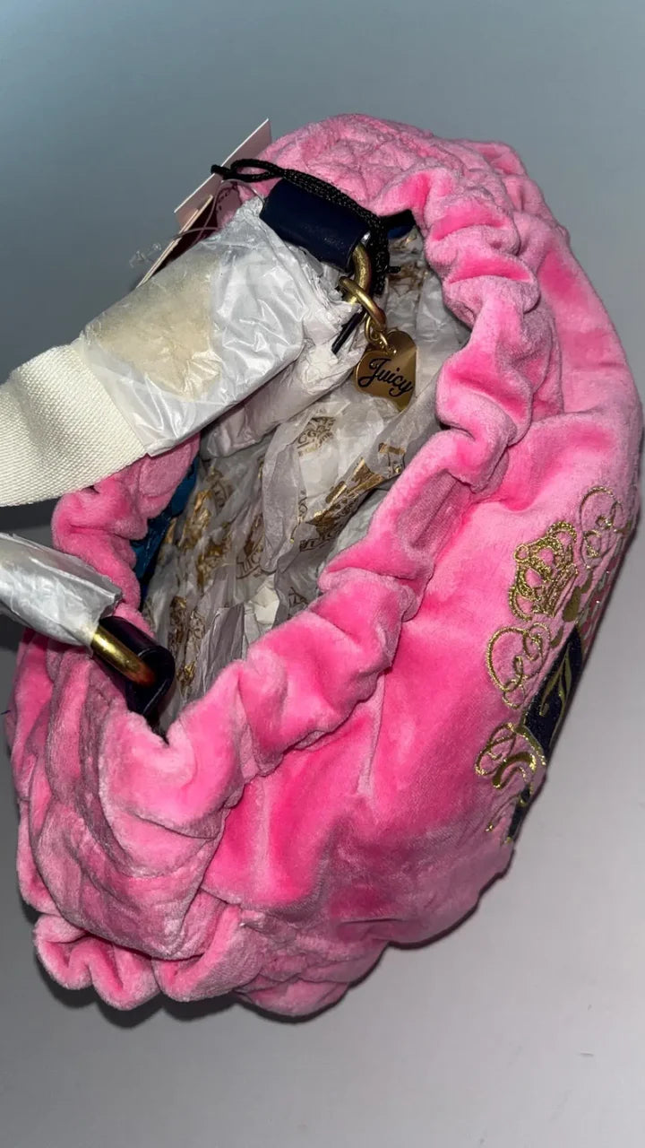 Vintage Juicy Couture Y2K Pink Velour Bag