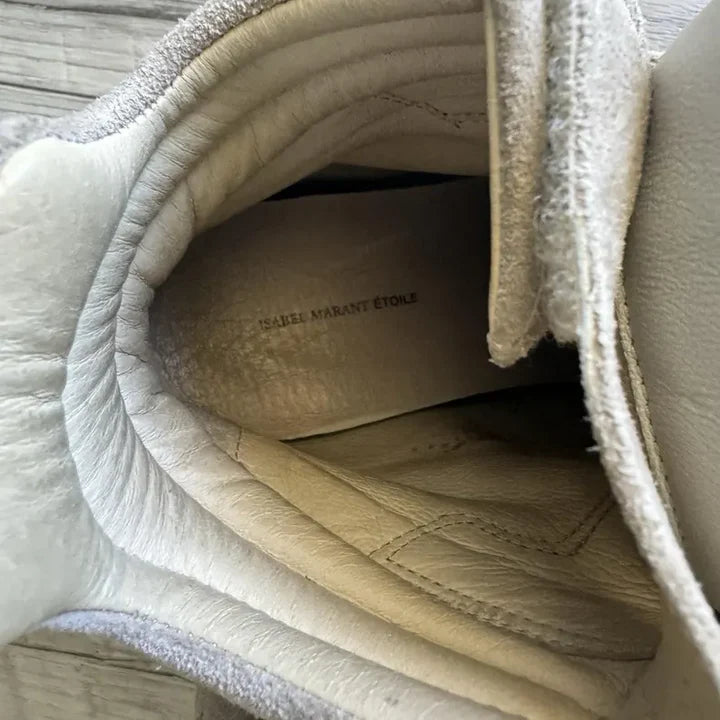 Authentic Isabel Marant BEKETT SNEAKERS suede Leather Wedge in Cream