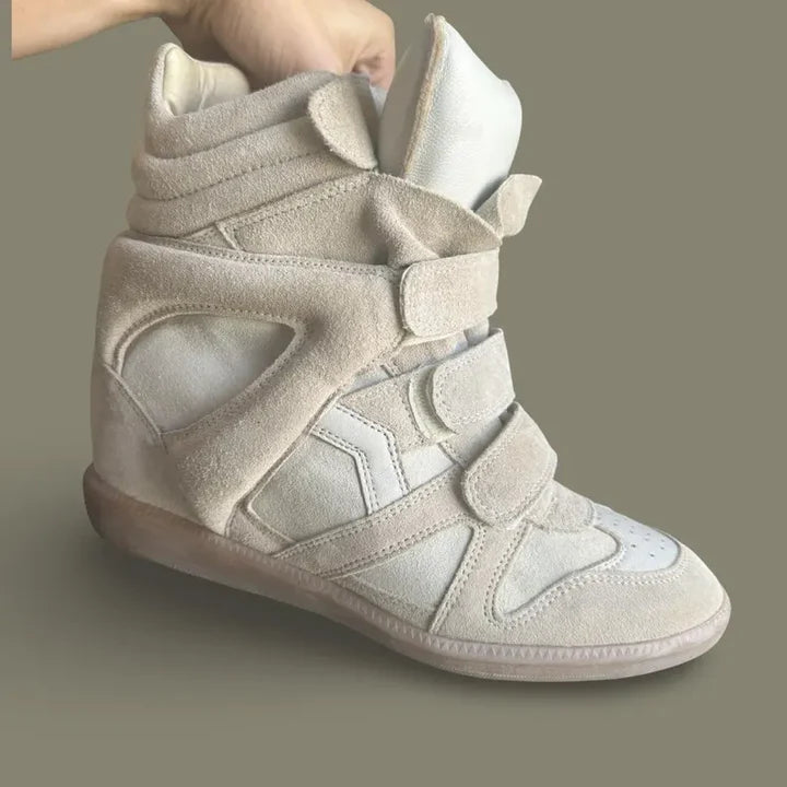 Authentic Isabel Marant BEKETT SNEAKERS suede Leather Wedge in Cream